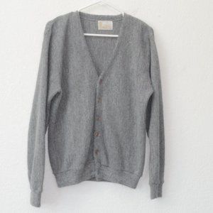 Kings Road Sears The Mens Store L Sweater Cardigan Gray Orlon Acrylic Gr…